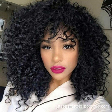 New arrival  Afro Curly Wigs for black women with factory price ,High-Temperature Artificial Synthetic Hair  vendor,